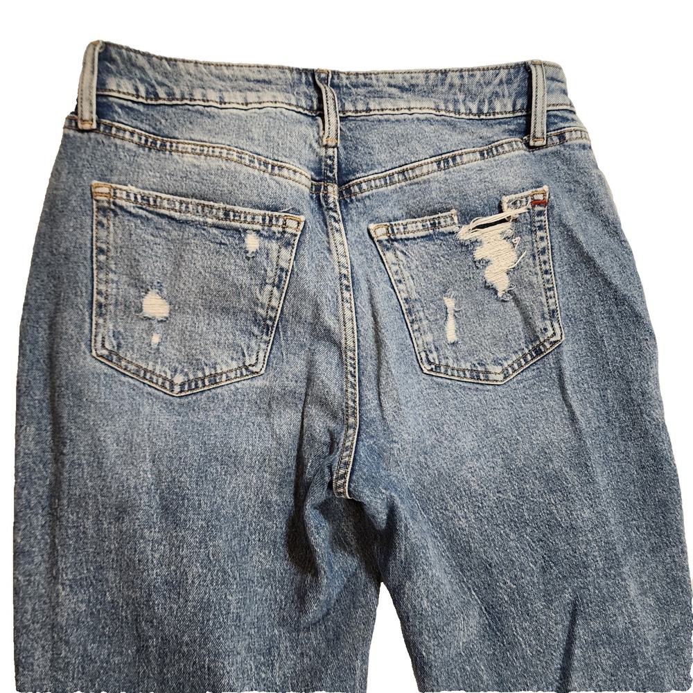Edgely 90's High Rise Taper Studded Distressed Womens 10 Short Jeans - Picture 10 of 11